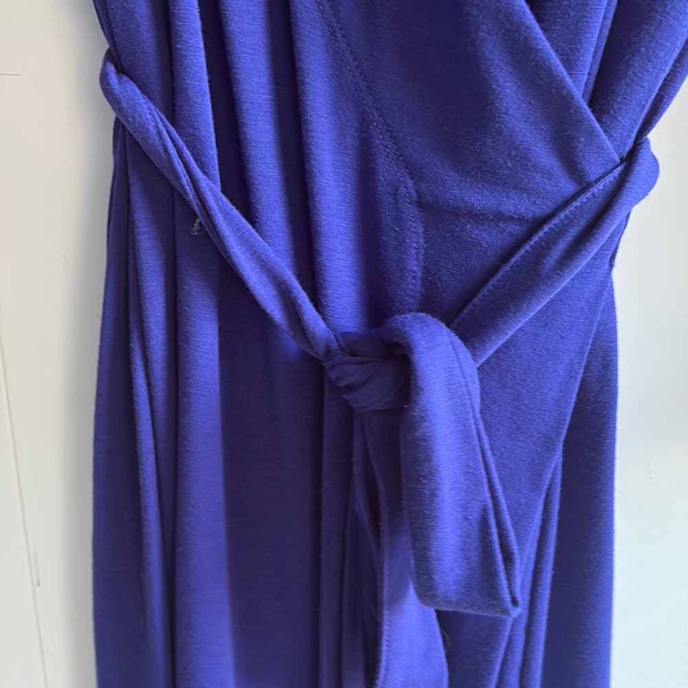 GAP Wrap Dress Pretty Purple Blue Knit Size L - Picture 4 of 8